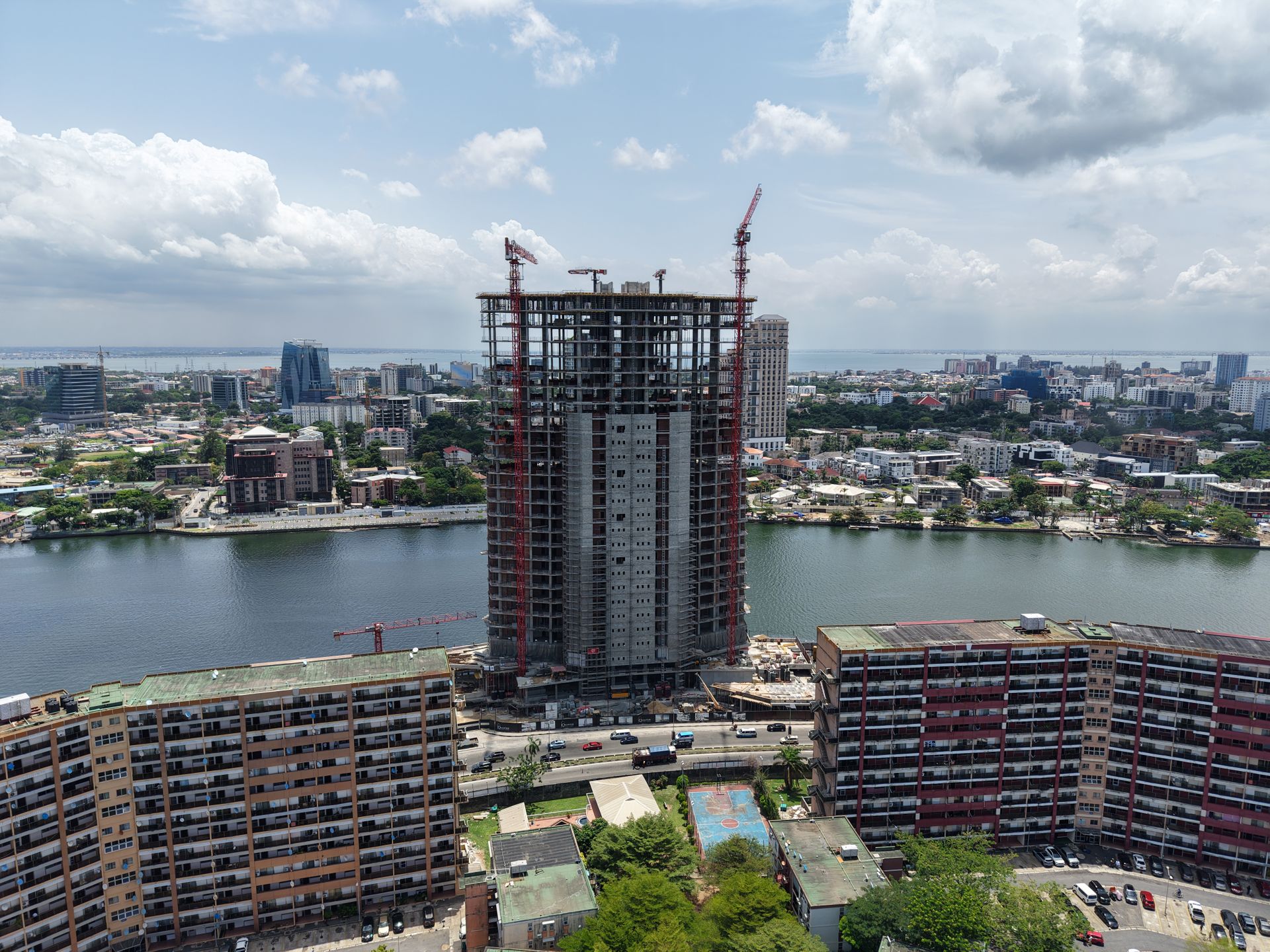 Tower under construction on the Lagos waterfront