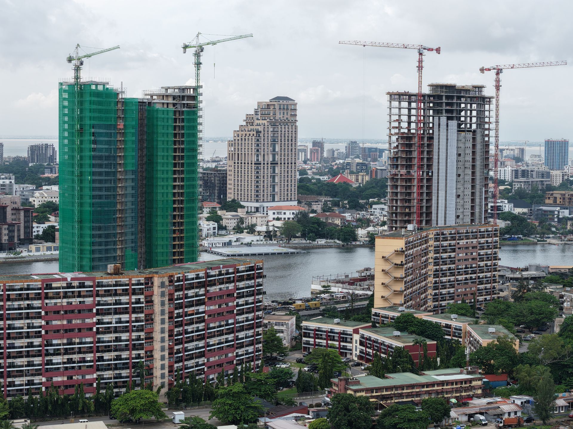 High-rise buildings under construction in Lagos