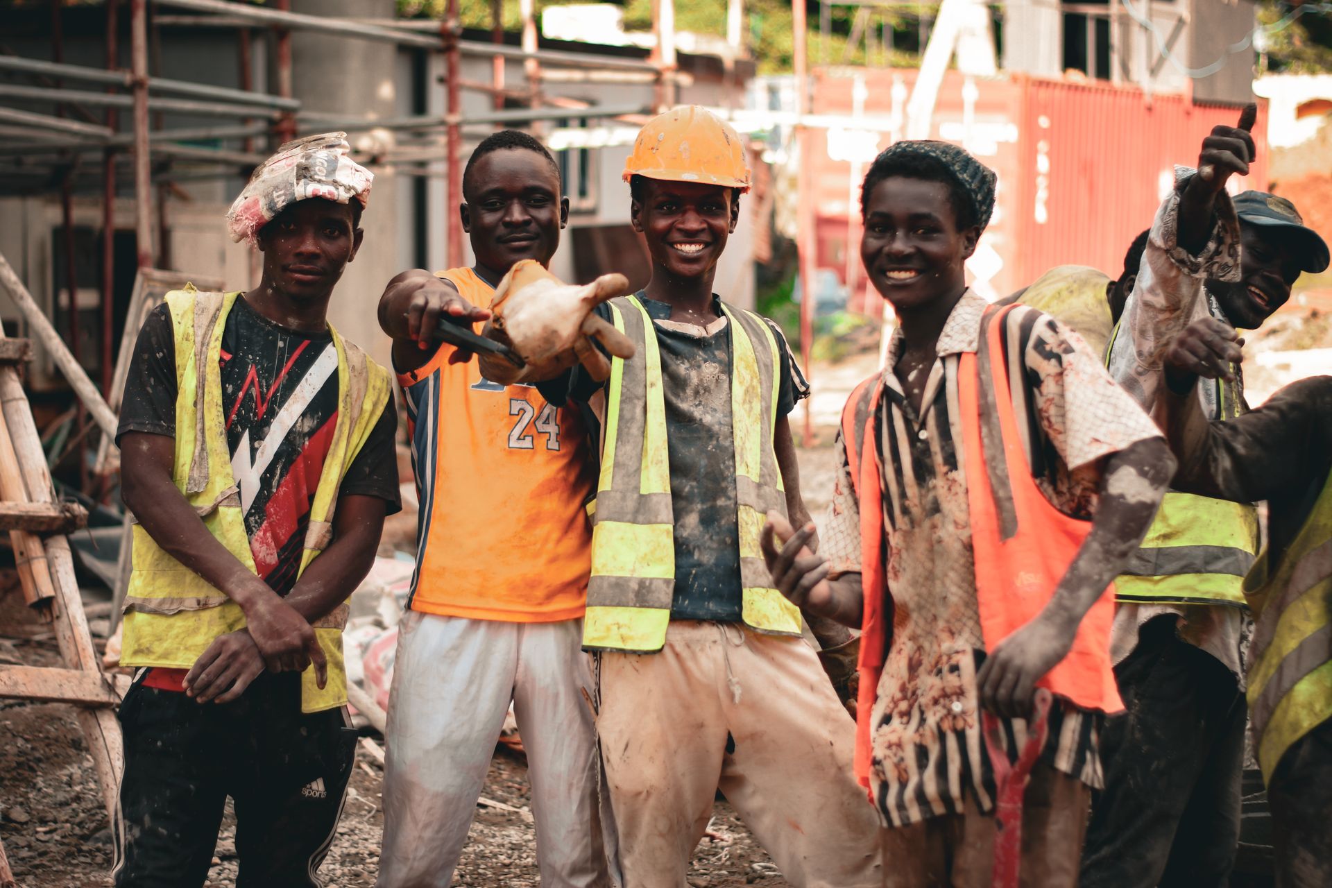 The construction team on site